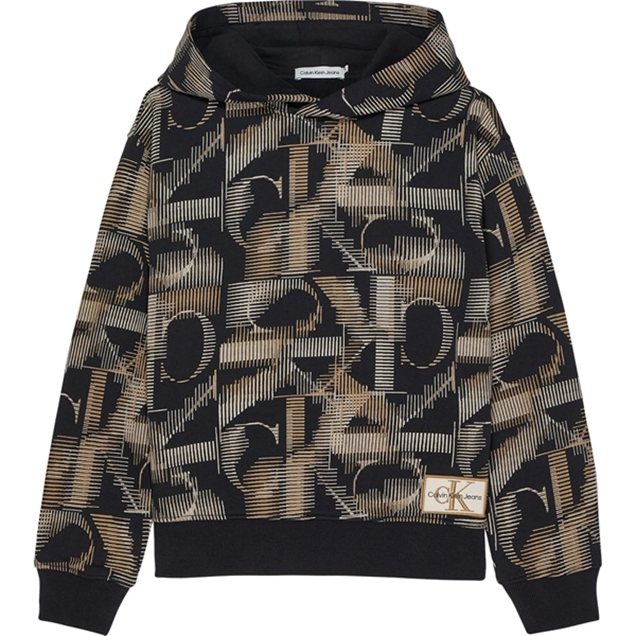 Calvin Klein Multi Monogram AOP Hoodie Black Appealing Perfection