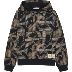 Calvin Klein Multi Monogram AOP Hoodie Black Appealing Perfection