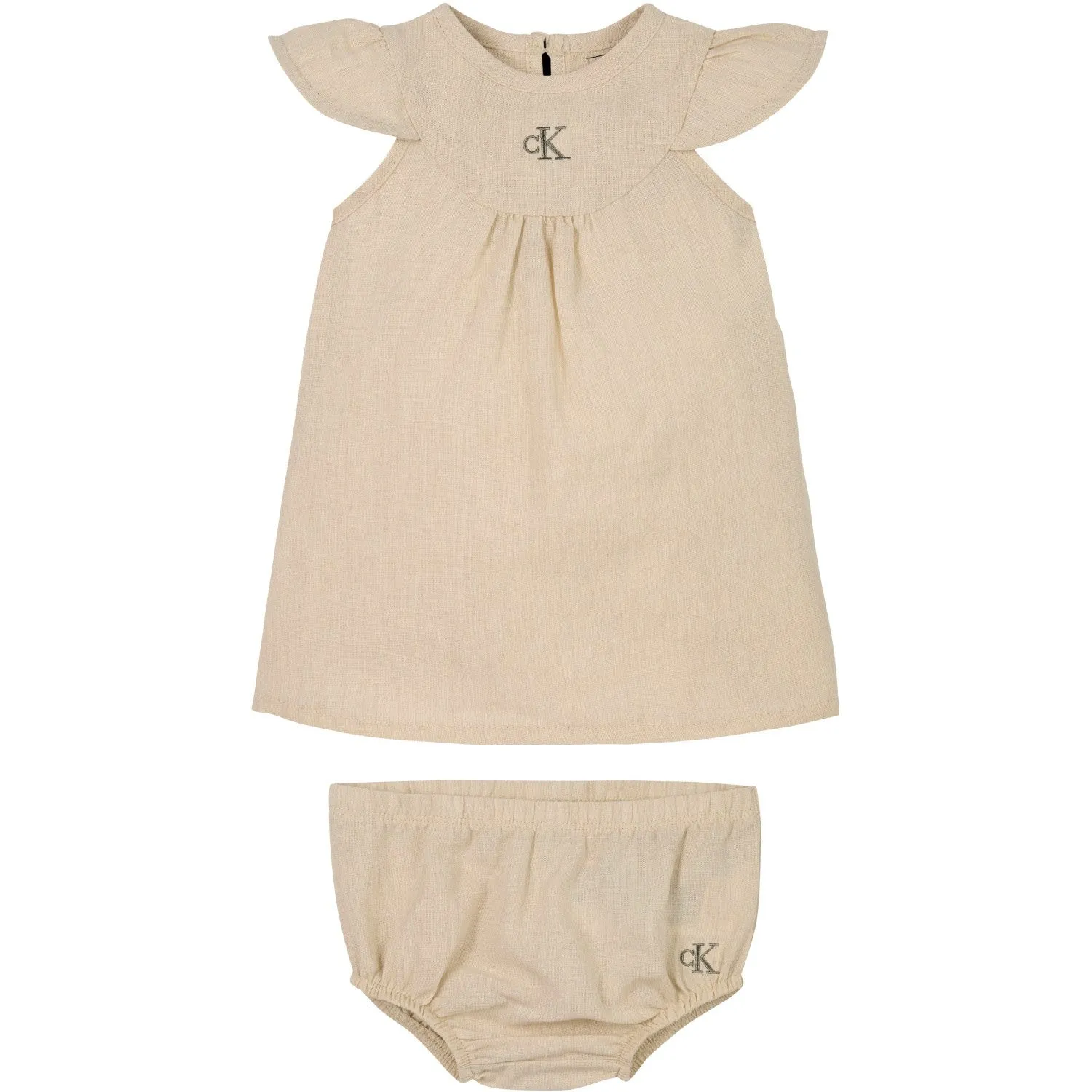 Original Calvin Klein Oyster Gray Soft Linen Dress Supremacy