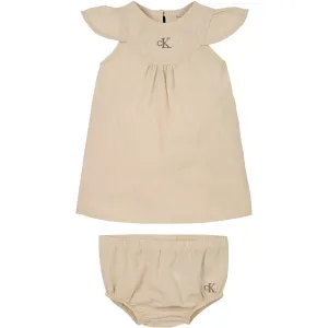 Calvin Klein Oyster Gray Soft Linen Dress Sought-after Retro