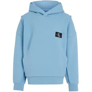 Calvin Klein Pique Modern Comfort Hoodie Dusk Blue Sought-after Rare