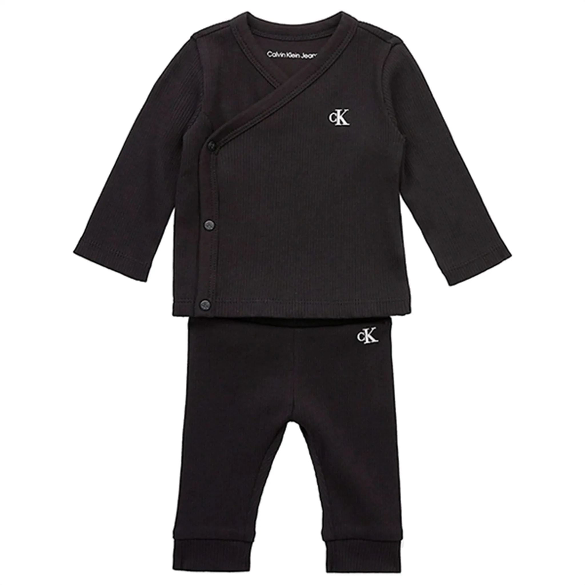 Majestic Calvin Klein Ribbed Tracksuit Black Aristocratic
