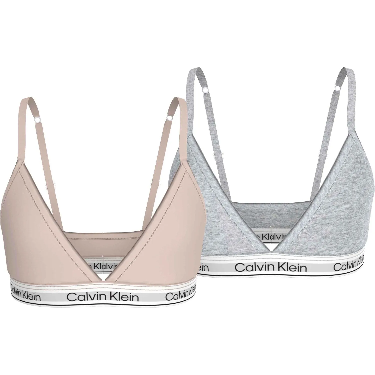 Authentic Calvin Klein Silverpeony/Greyheather 2-Pack Triangle Bralette Trailblazer