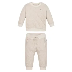 Calvin Klein Soft Quiltet Sweatsuit Beige Heather Sophisticated Alluring