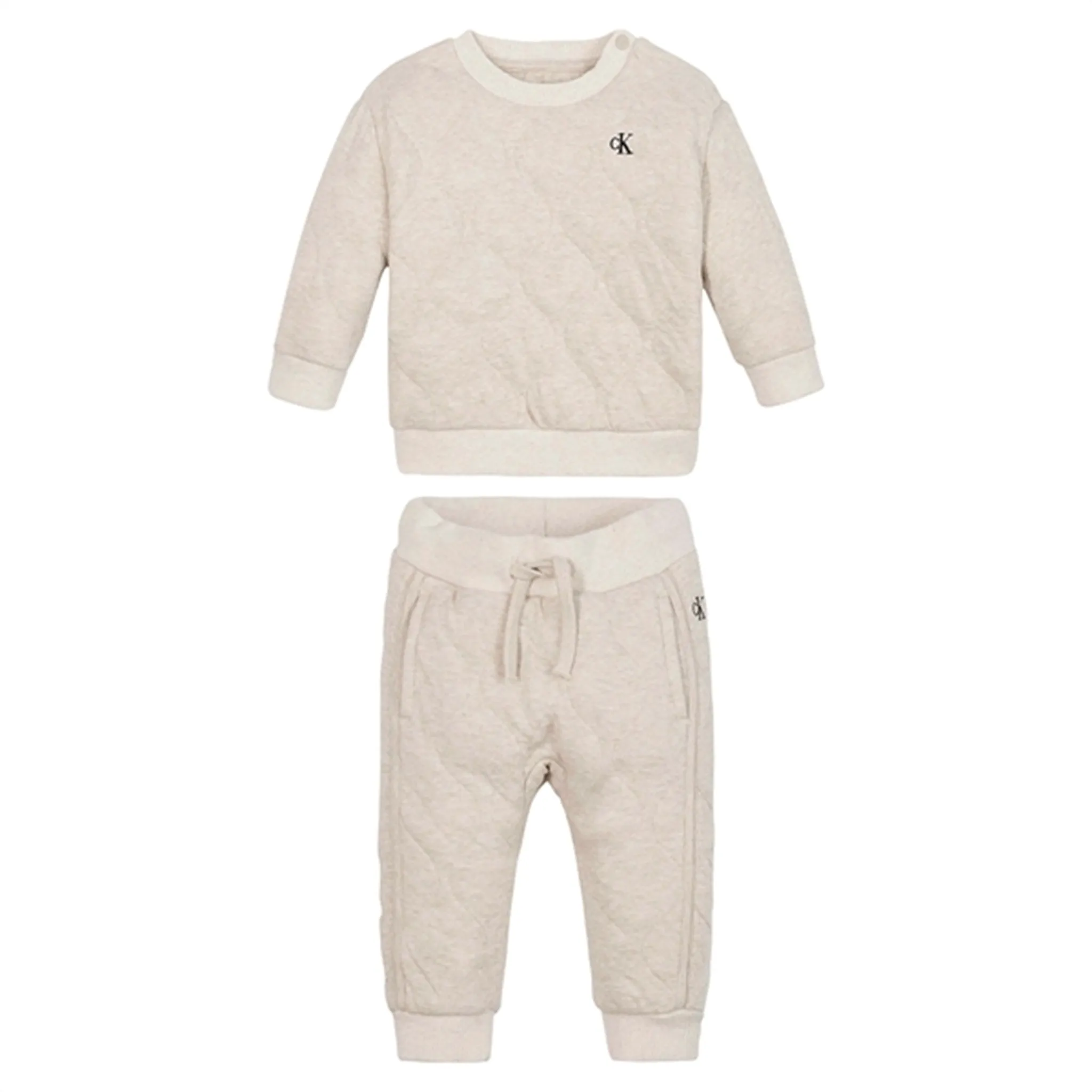 Calvin Klein Soft Quiltet Sweatsuit Beige Heather Sophisticated Alluring