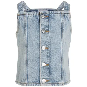Calvin Klein Strap Denim Top Powder Blue Artistic Prized