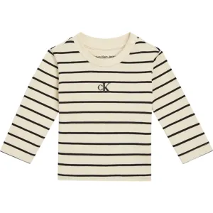 Calvin Klein Striped Ls T-Shirt Black/ Vanilla Stripe Precious Trailblazer
