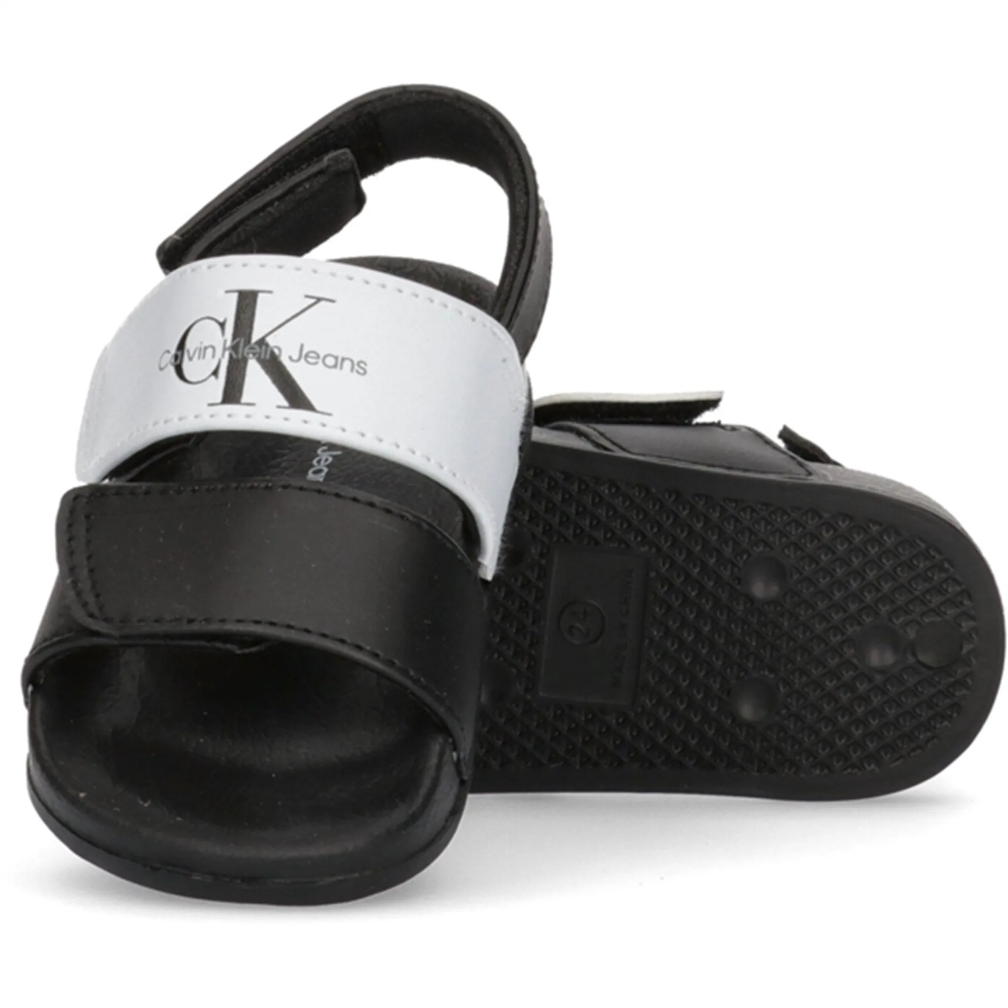 Calvin Klein Velcro Sandal Black/White Original High-end