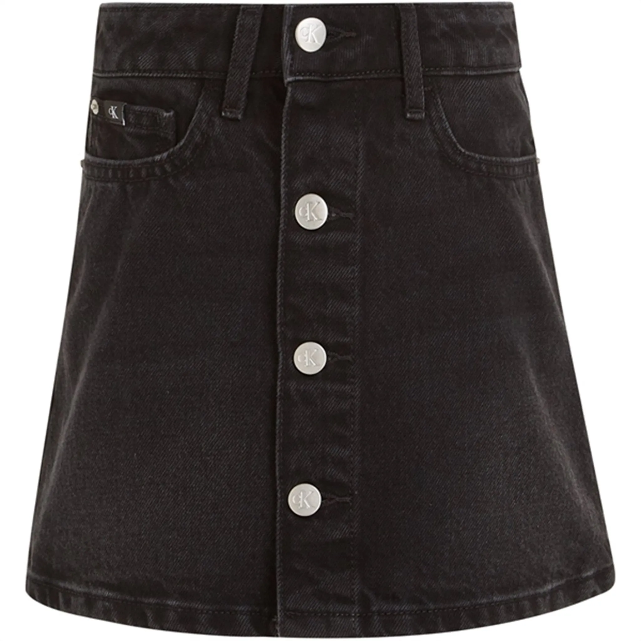 Iconic Brand Calvin Klein Washed Black Denim Button Skirt Washed Black Sustainable