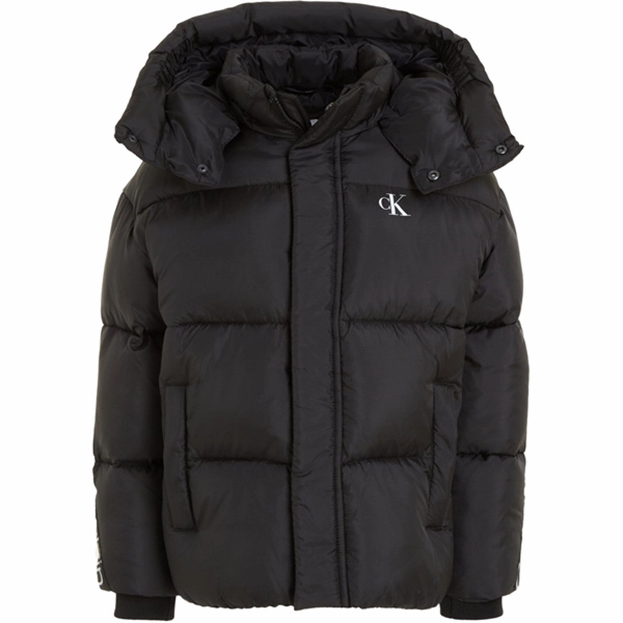 Calvin Klein Ckj Logo Tape Puffer Jacket Ck Black Luxe Authentic