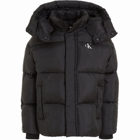 Calvin Klein Ckj Logo Tape Puffer Jacket Ck Black Premium Pristine