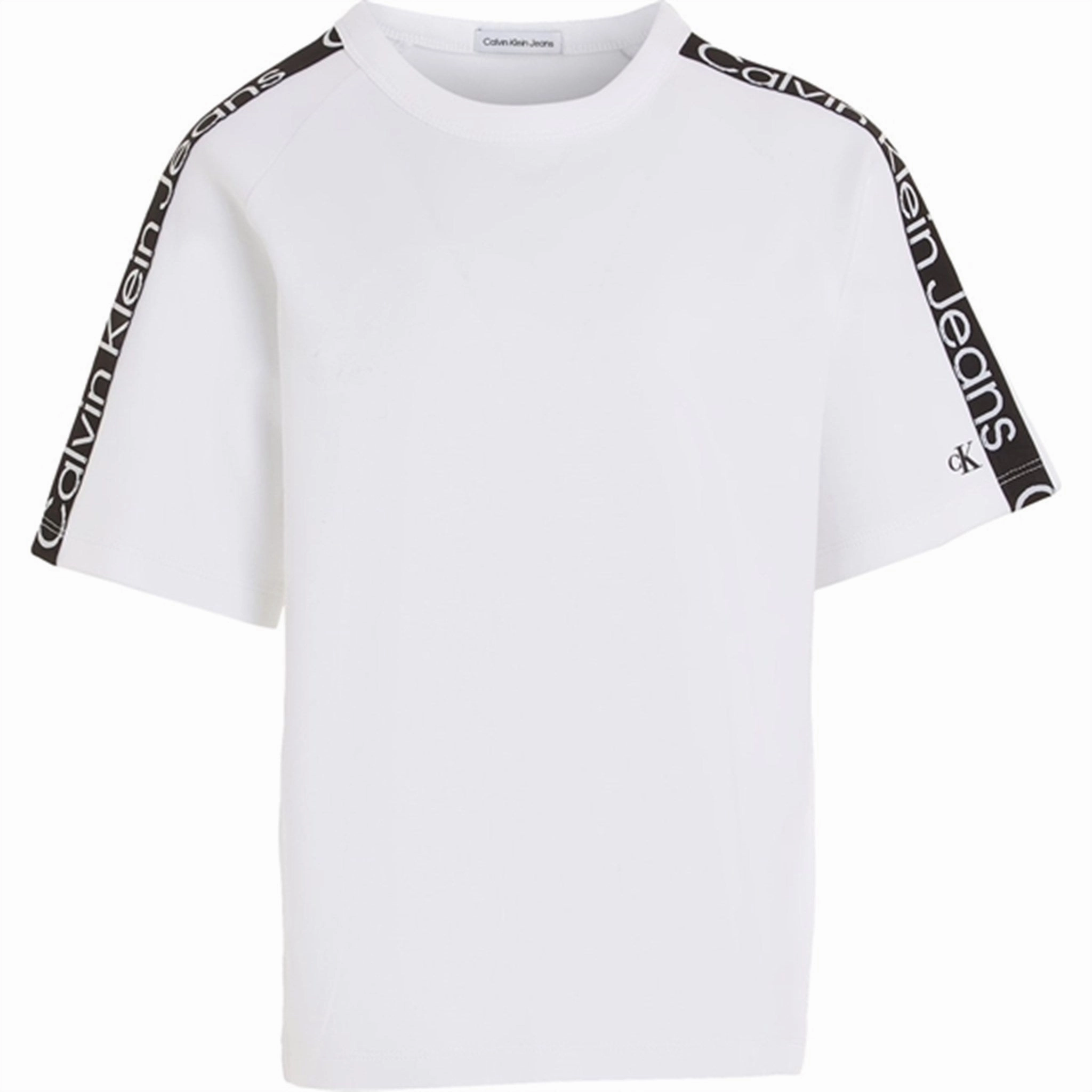 Calvin Klein Ckj Tape Ss T-shirt Bright White Retro Fashion