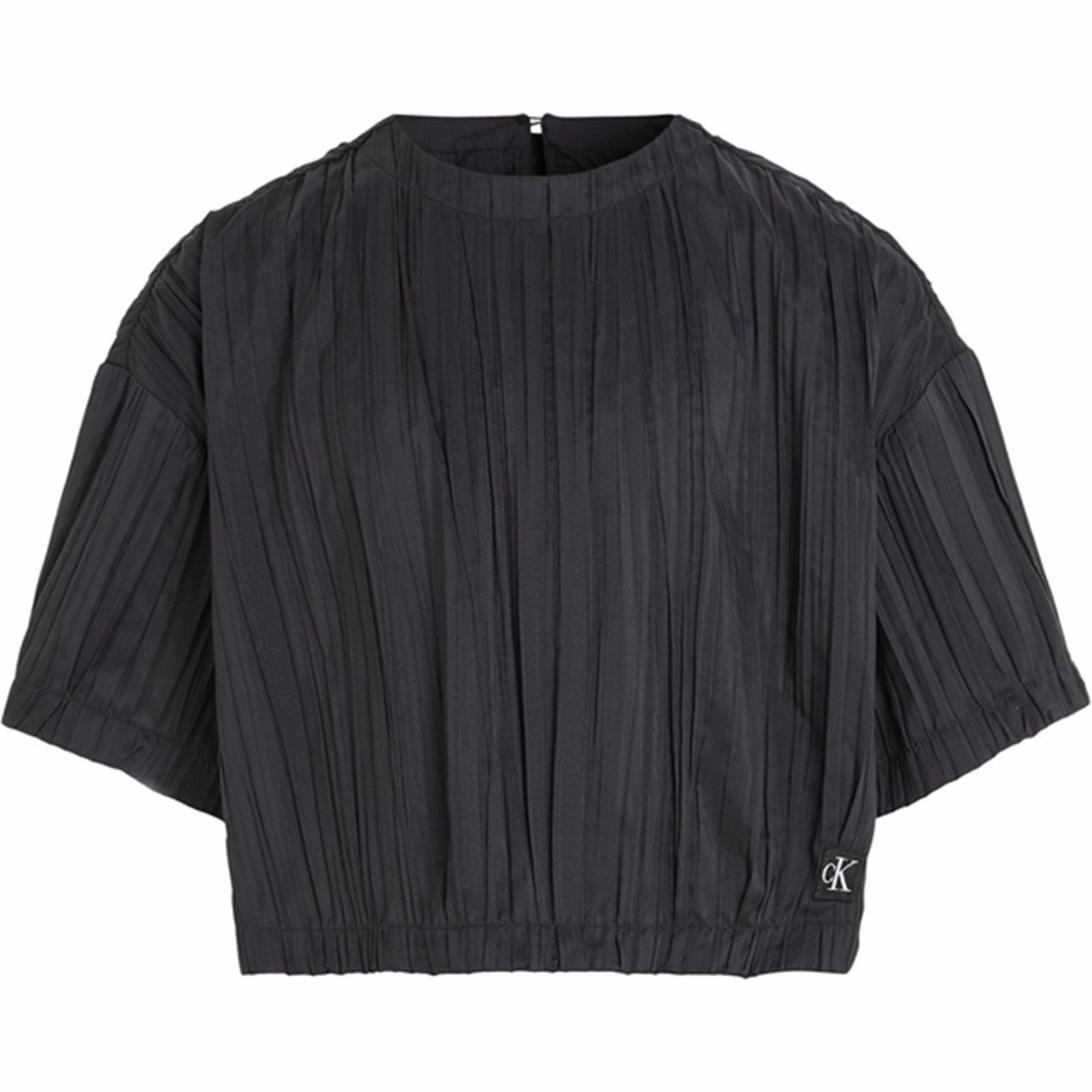 Calvin Klein Festive Plisse T-Shirt Ck Black Luxe Admired