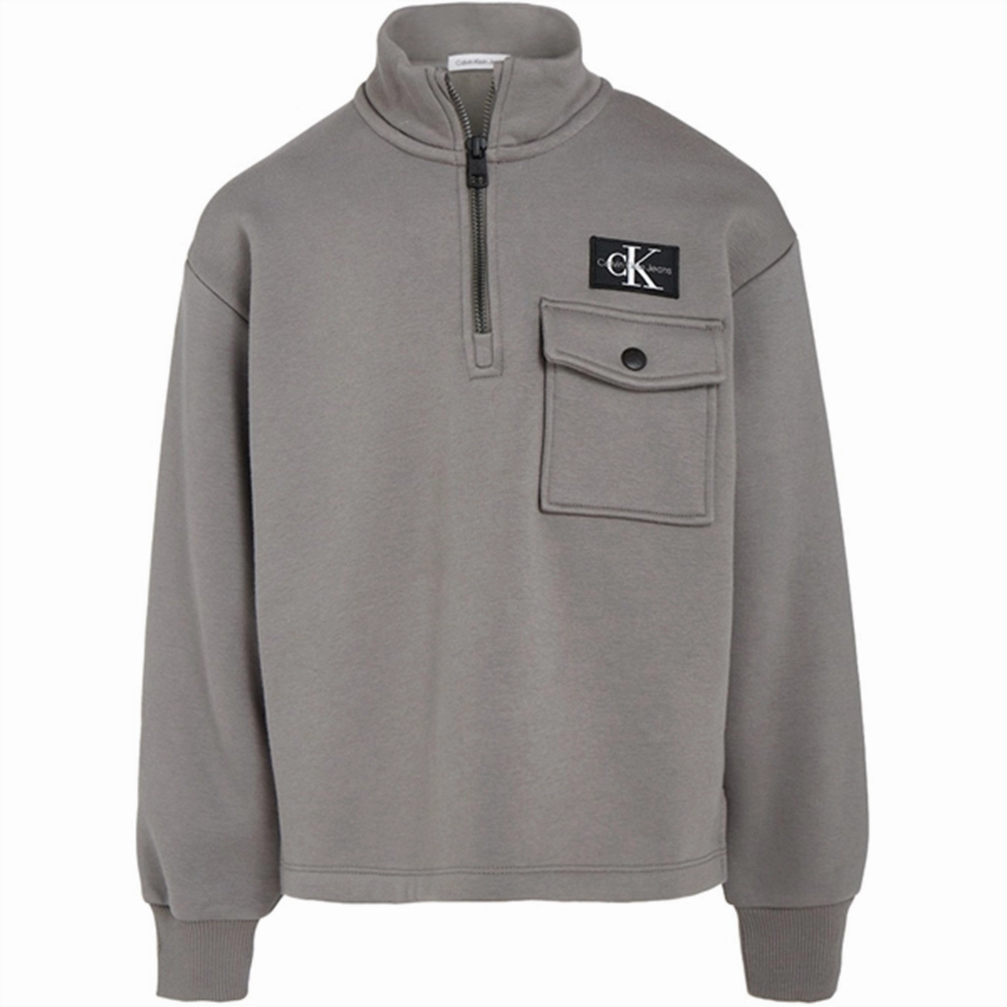 Calvin Klein Half-Zip Workwear Fleece Popover Brushed Nickel Legendary Coveted