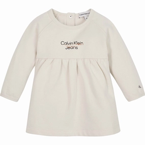 Calvin Klein Hero Logo Fleece Dress Whitecap Gray Durable Elite