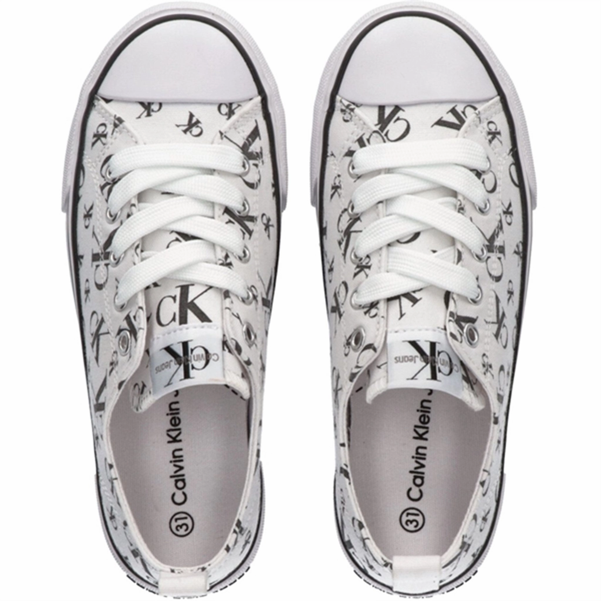 Calvin Klein Logo All Over Low Cut Lace-Up Sneakers White Excellence Responsible
