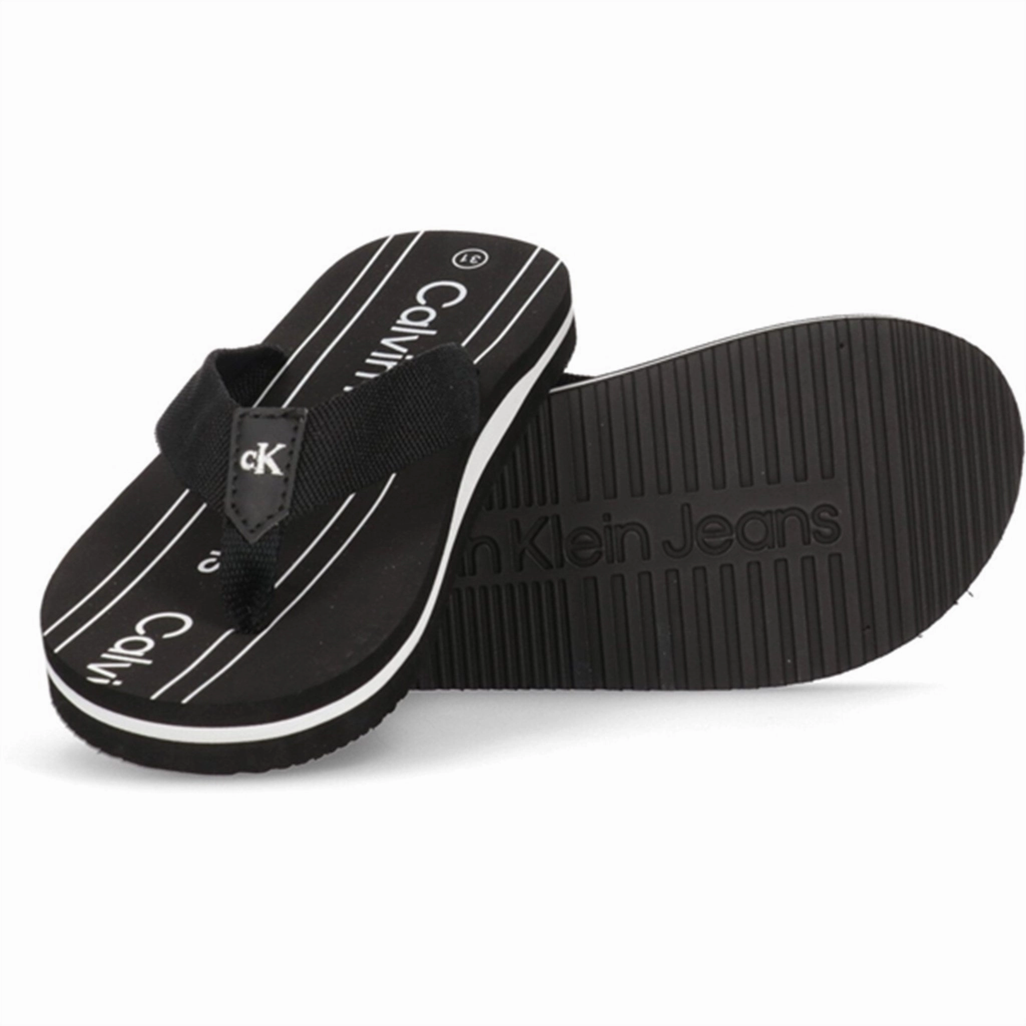 Calvin Klein Logo Flip Flop Black Eco-friendly Noble