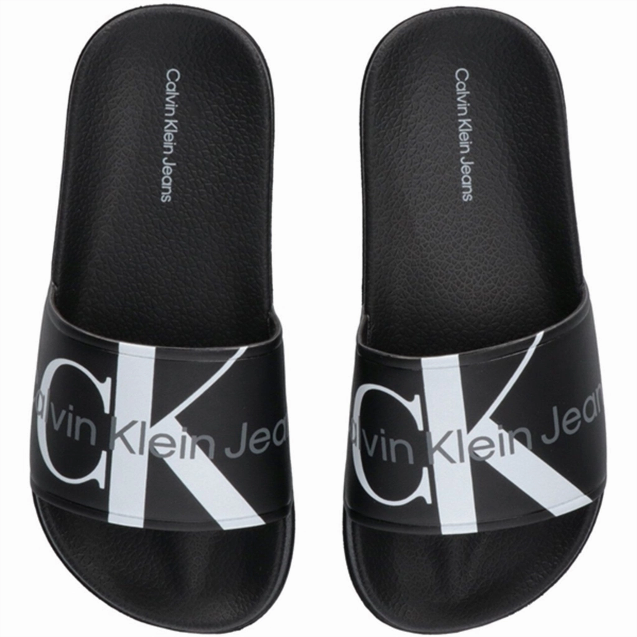 Calvin Klein Logo Pool Slide Black Leather shoes