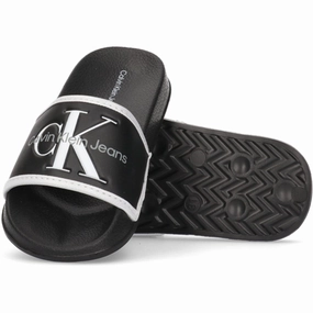 Calvin Klein Logo Pool Slide Black/White Grandiose Modern