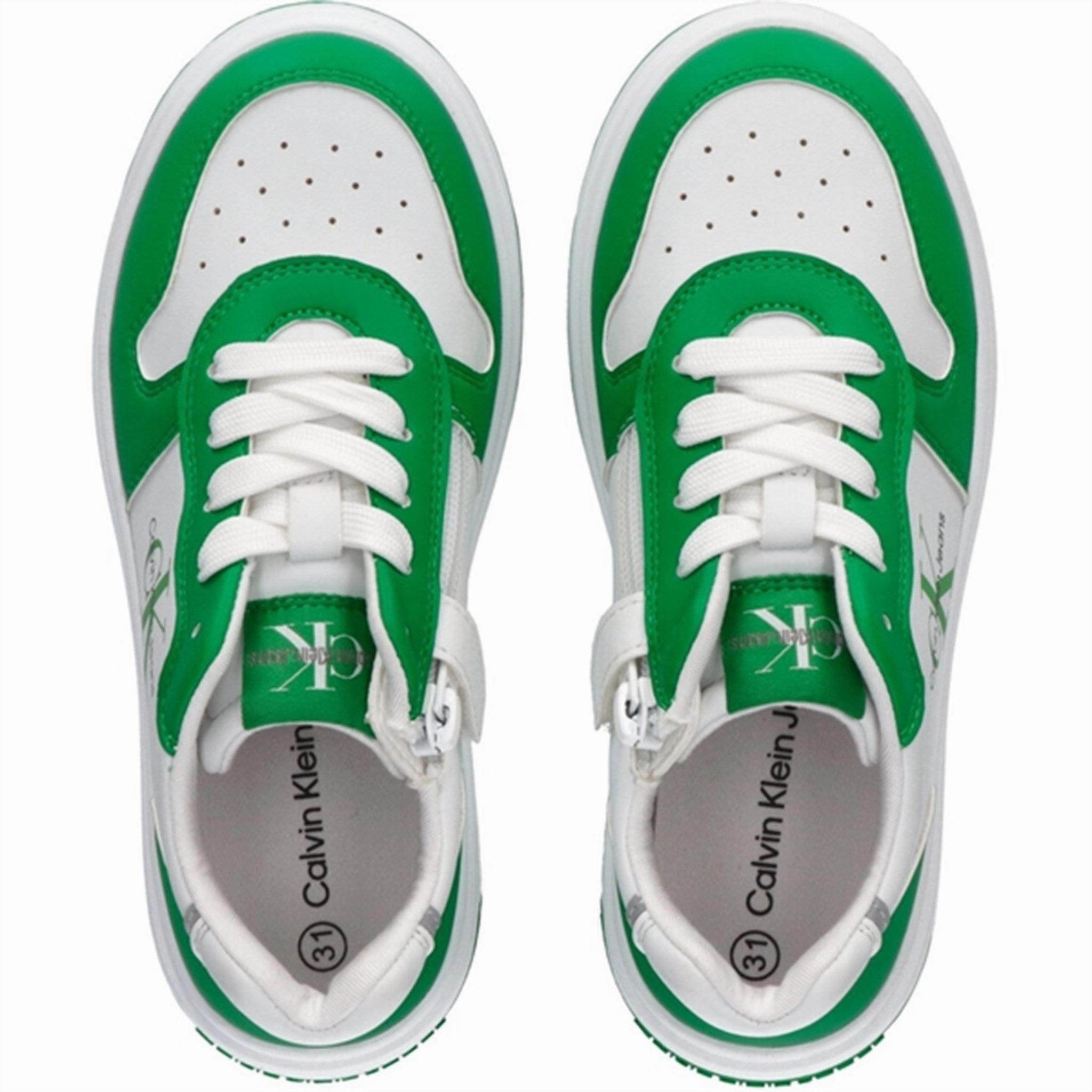 Calvin Klein Low Cut Lace-Up Sneakers Green/White Heritage Opulent