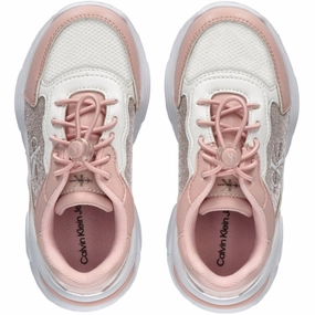 Calvin Klein Low Cut Lace-Up Sneakers Pink/White Premium Perfection