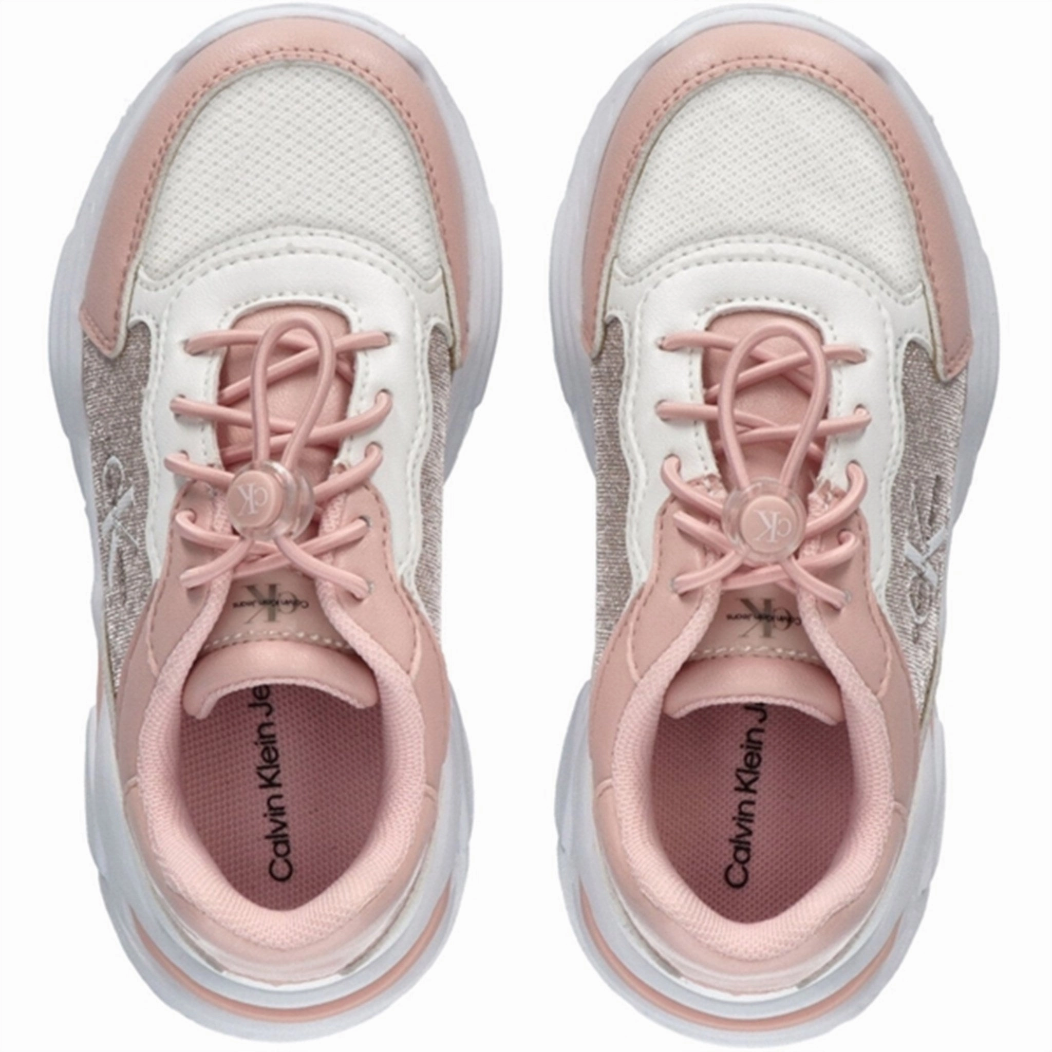 Impeccable Calvin Klein Low Cut Lace-Up Sneakers Pink/White Heritage