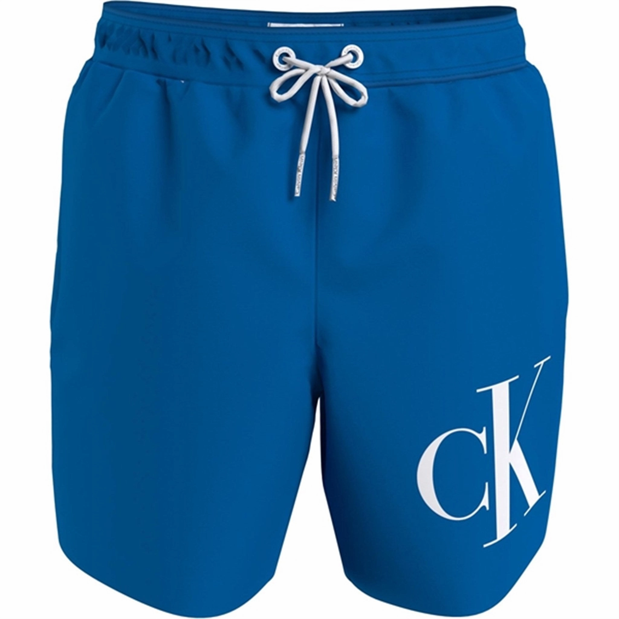 Quality Calvin Klein Medium Drawstring Swim Trunks Blue Crush Noble