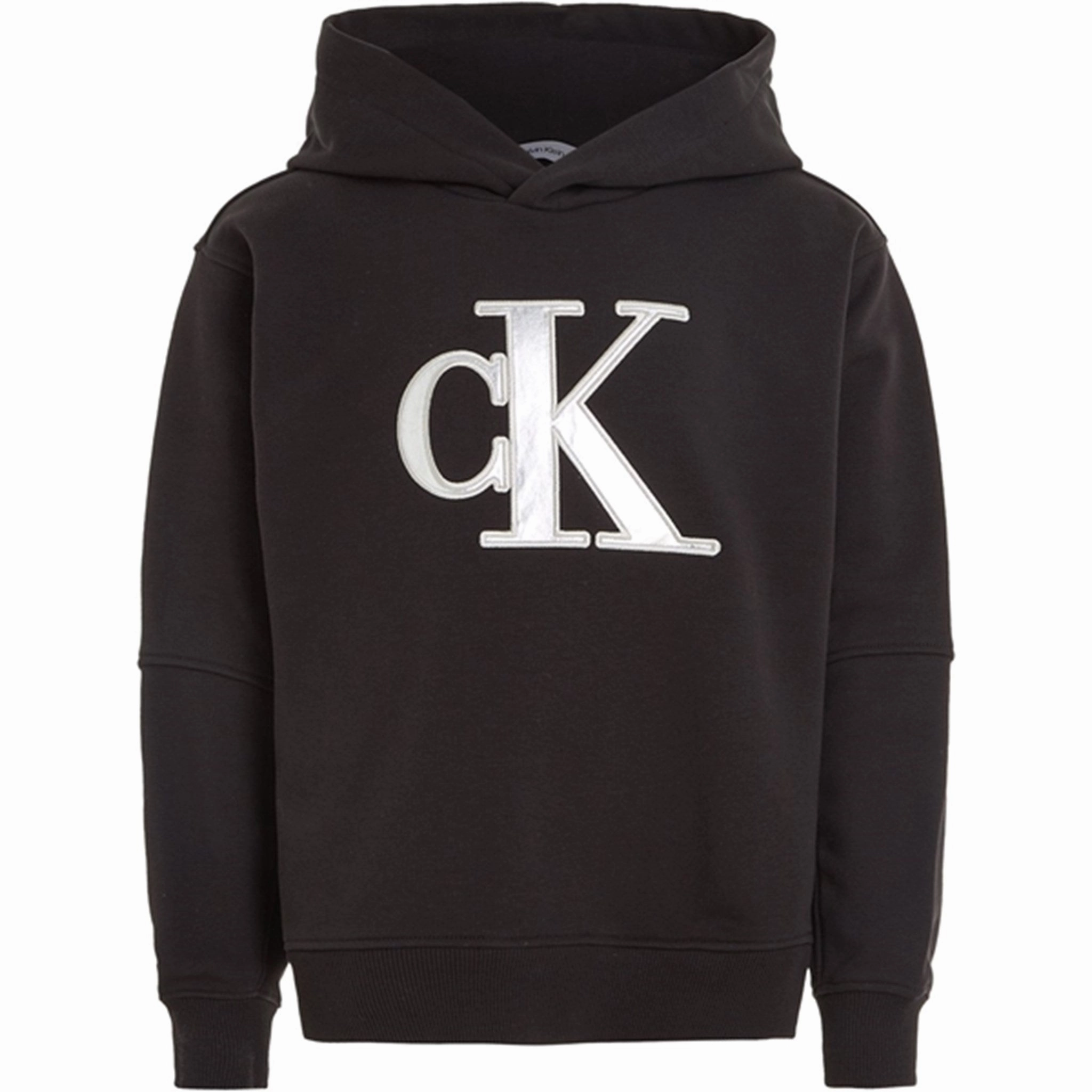 International Calvin Klein Metallic Satin Monogram Hoodie Ck Black Elegant
