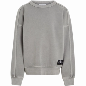 Calvin Klein Mineral Dye Cutseam Badge Cn Sweatshirt Ck Black Global Sophisticated