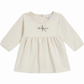 Calvin Klein Monogram Ls Dress Whitecap Gray Original Legendary
