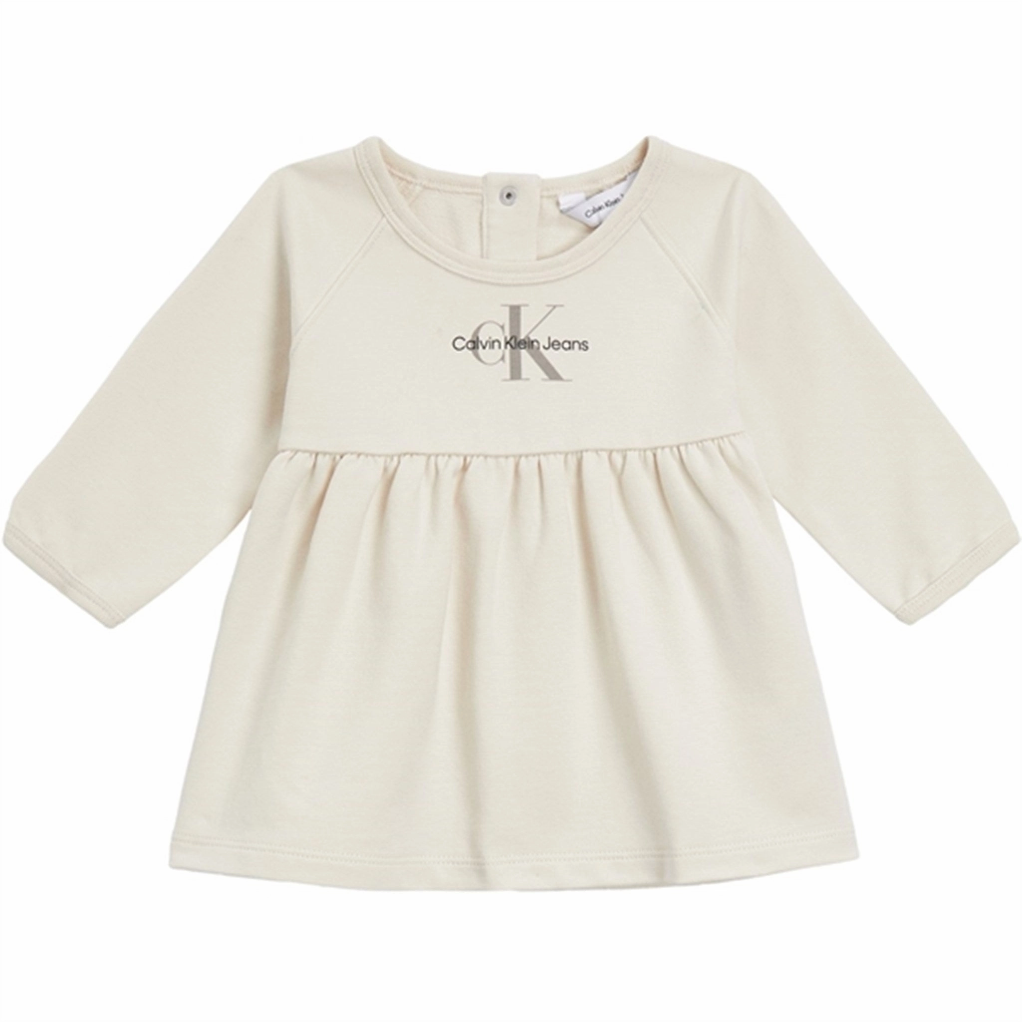 Calvin Klein Monogram Ls Dress Whitecap Gray Pristine Respected