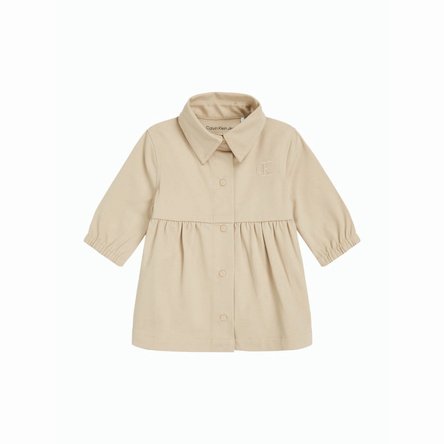 Calvin Klein Pale Khaki Utility Woven Shirt Dress Premium Elite
