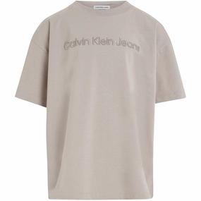 Calvin Klein Raised Embroidery T-shirt Porpoise Original Opulent