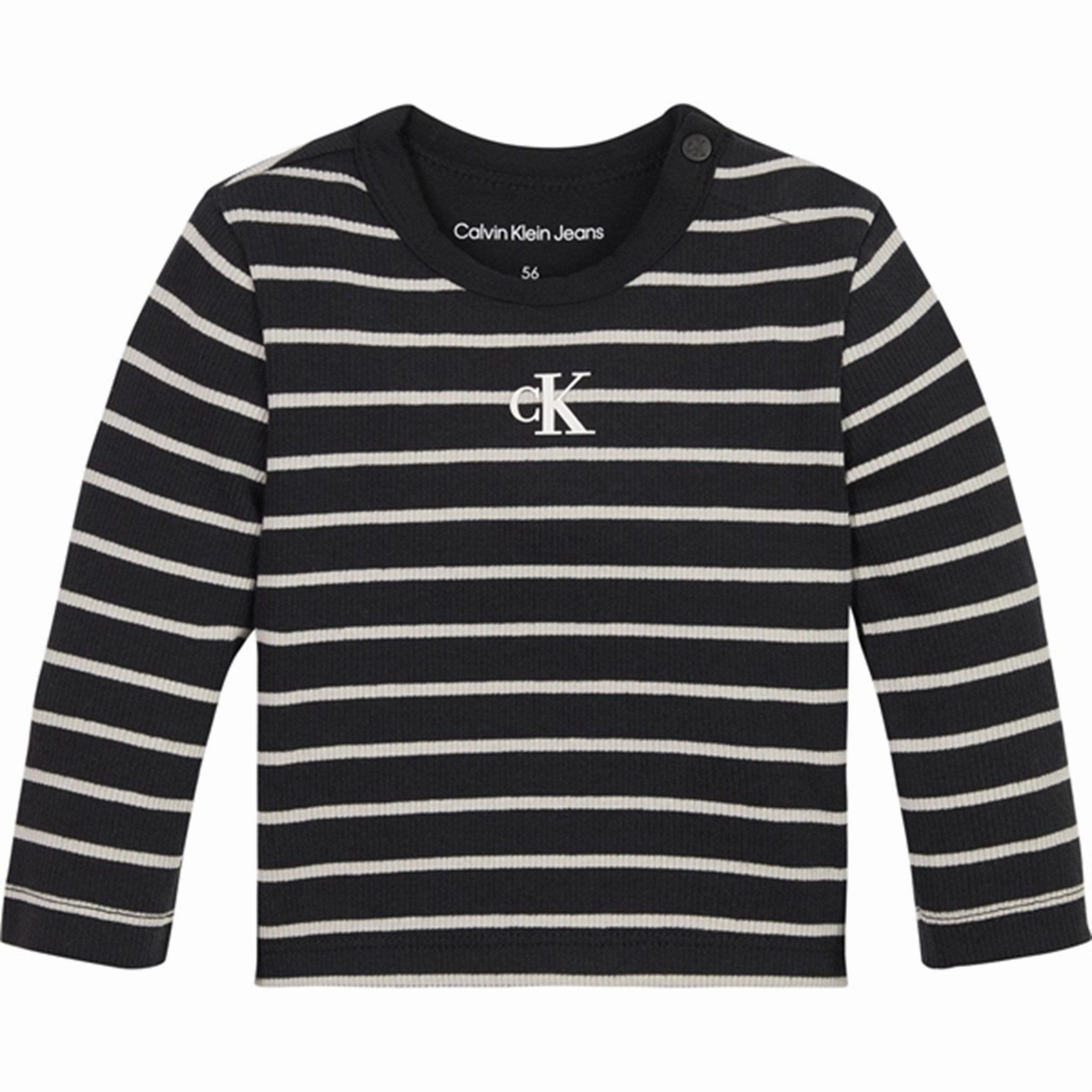 Worldwide Calvin Klein Rib Stripe Blouse Black Stripe Avant-garde