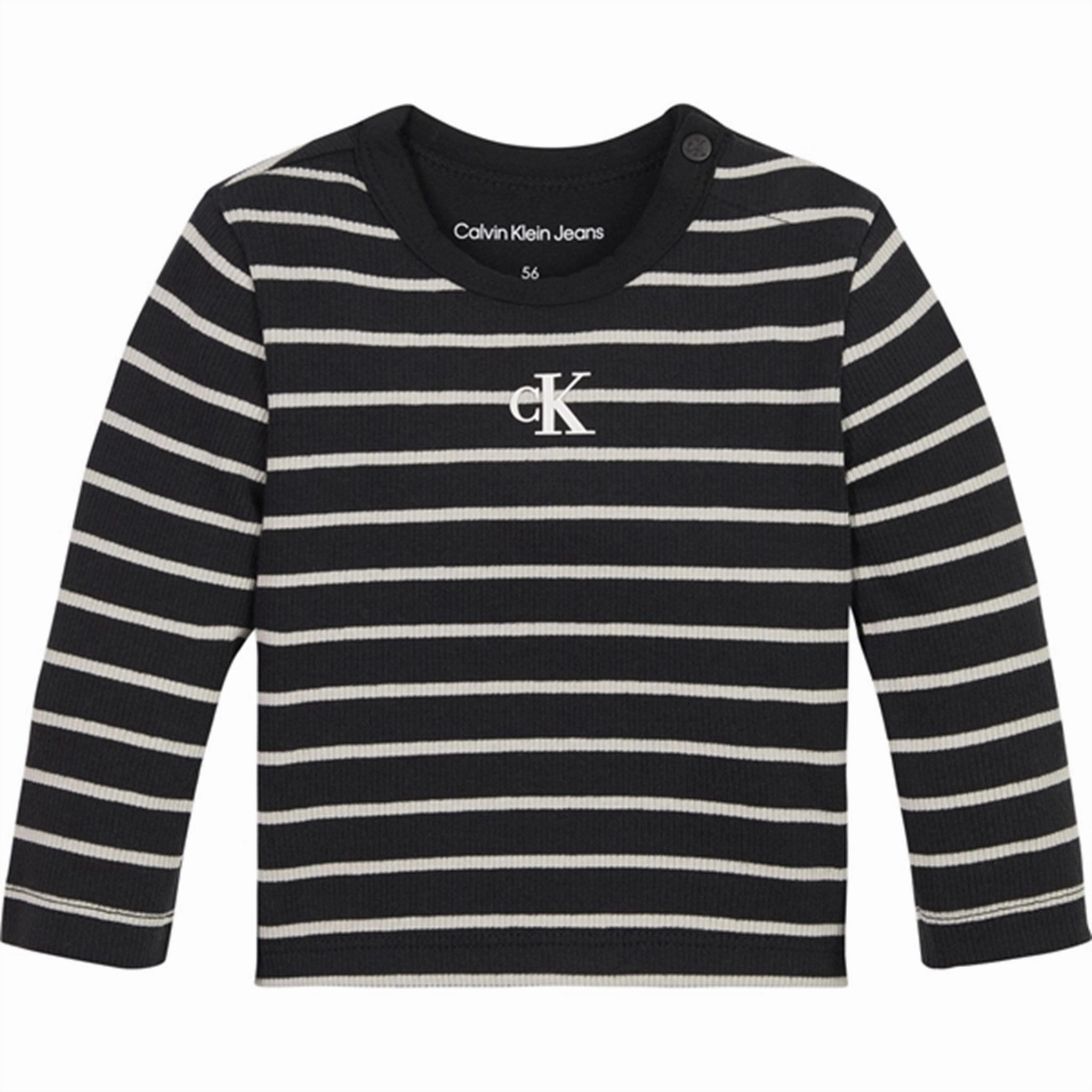 Elite Calvin Klein Rib Stripe Blouse Black Stripe Charismatic