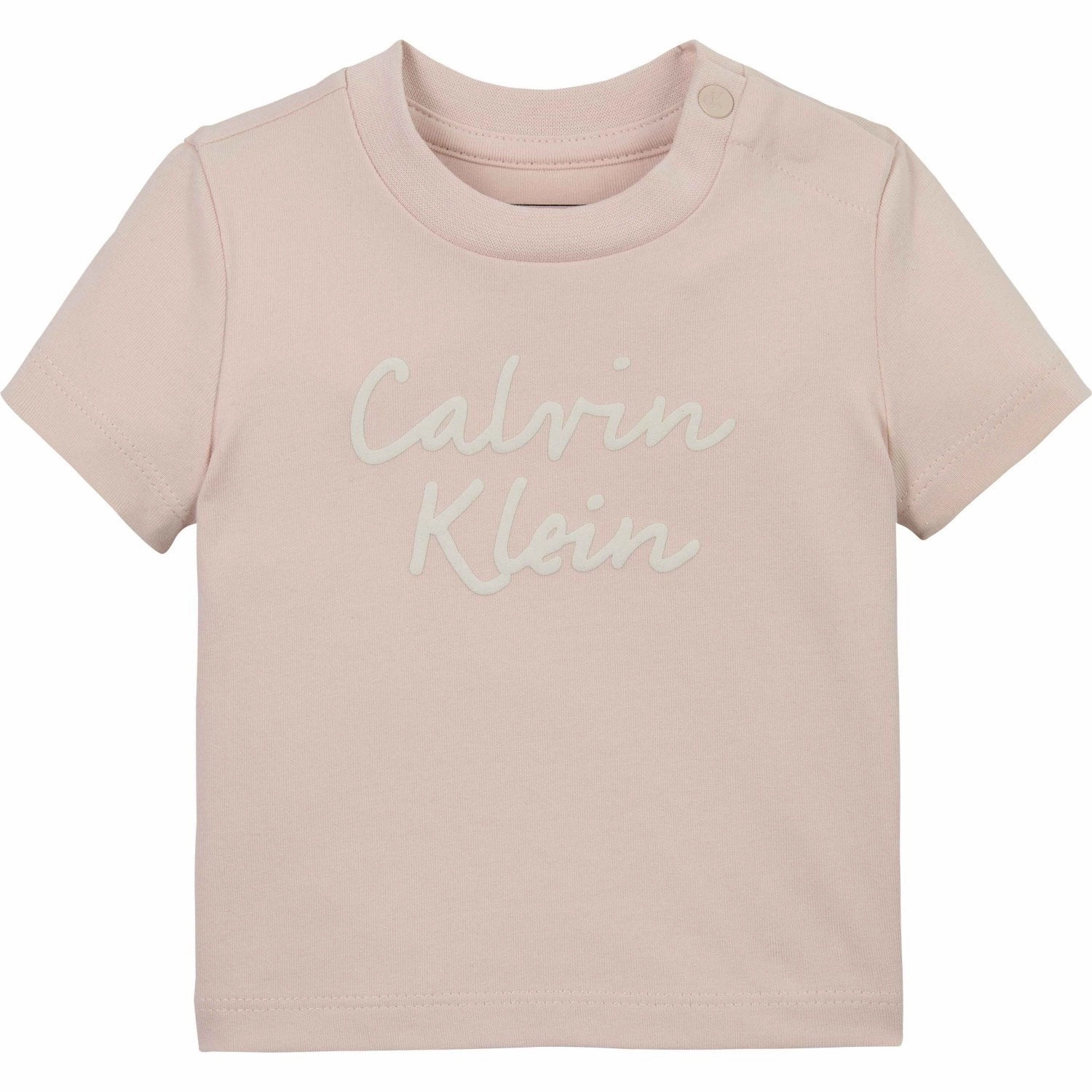 Desirable Calvin Klein Silver Peony Colour Logo Ss T-Shirt Pristine