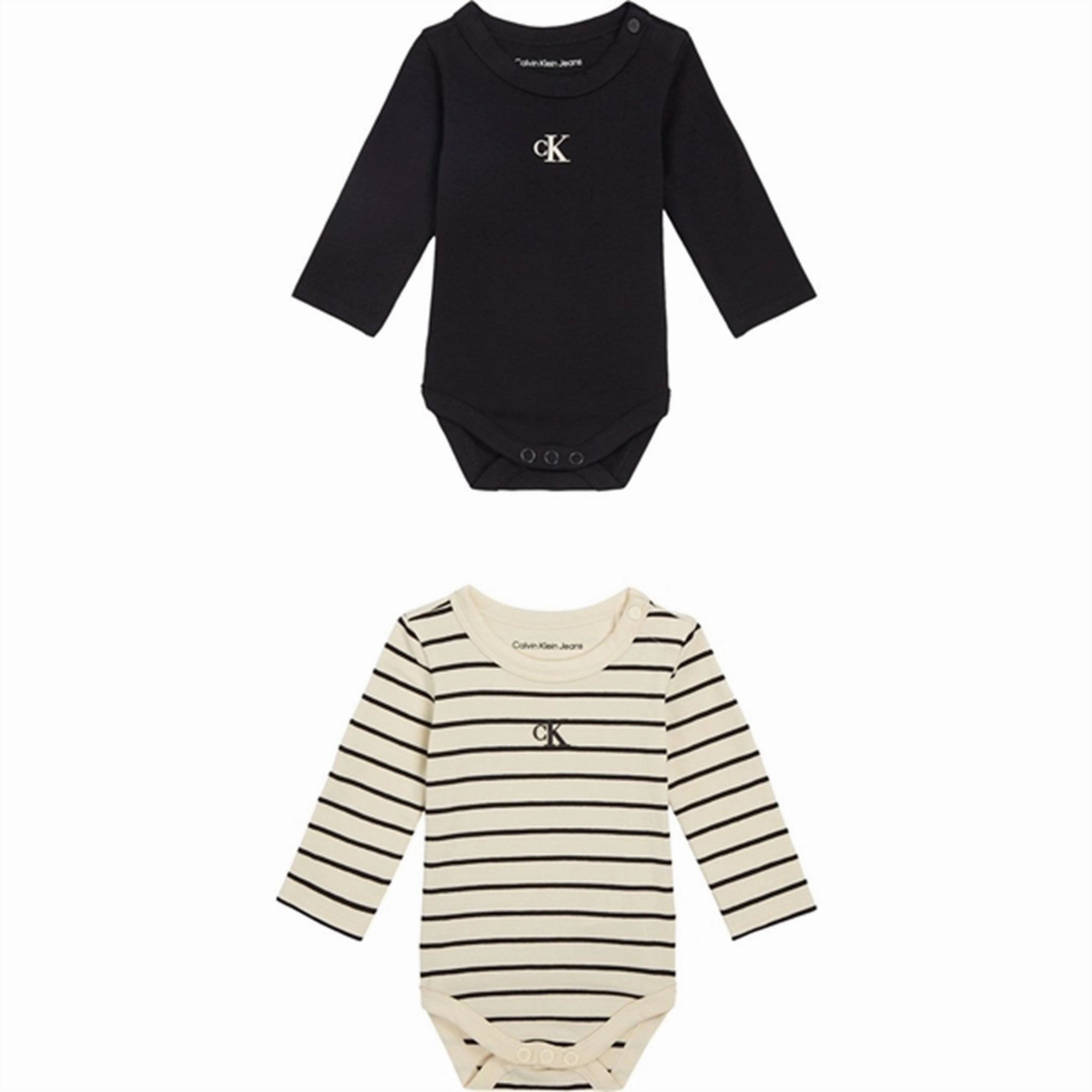 Calvin Klein Striped Ls Body Set Black / Black Vanilla Stripe Perfection Sustainable