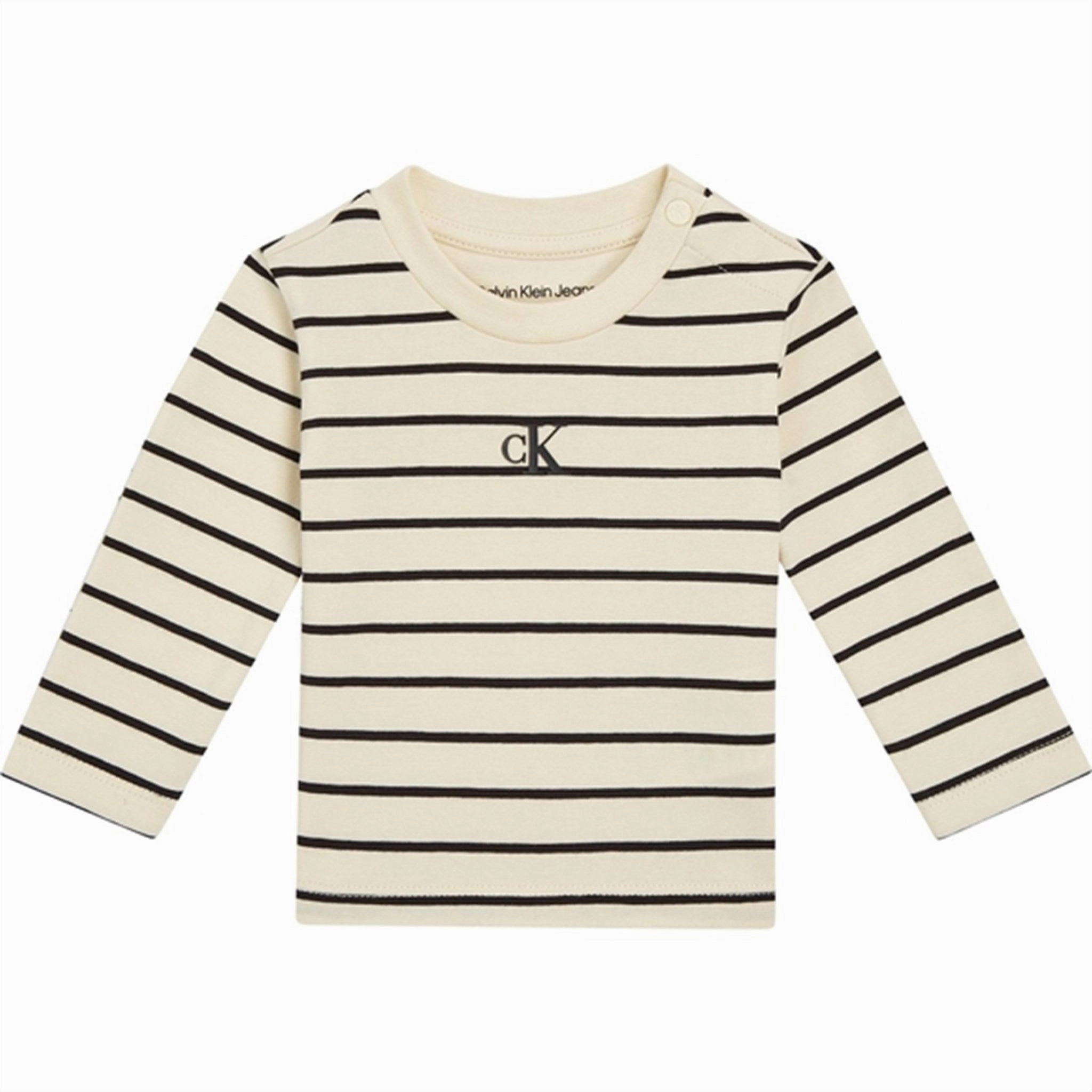 Elegance Calvin Klein Striped Ls T-Shirt Black/ Vanilla Stripe Excellence