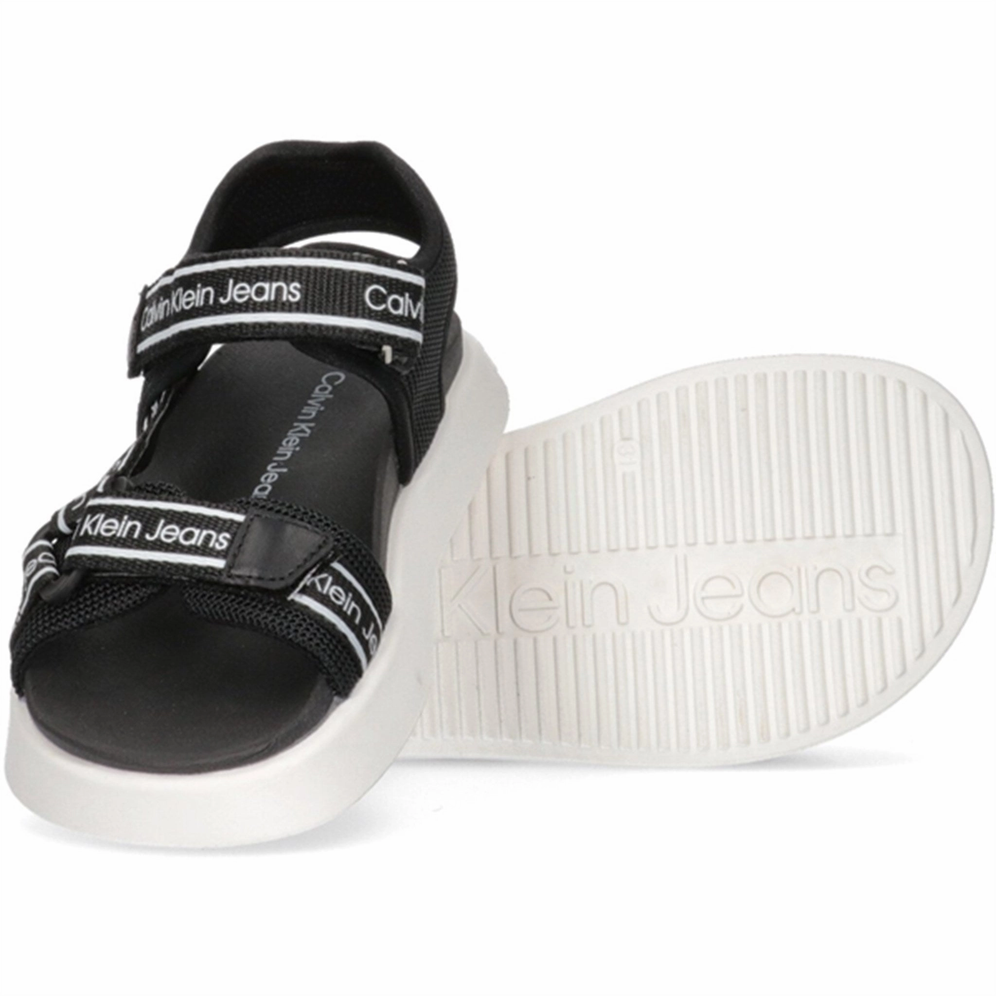 Luxe Calvin Klein Velcro Sandal Black Rare