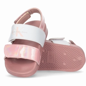 Calvin Klein Velcro Sandal Pink/White Classic Captivating