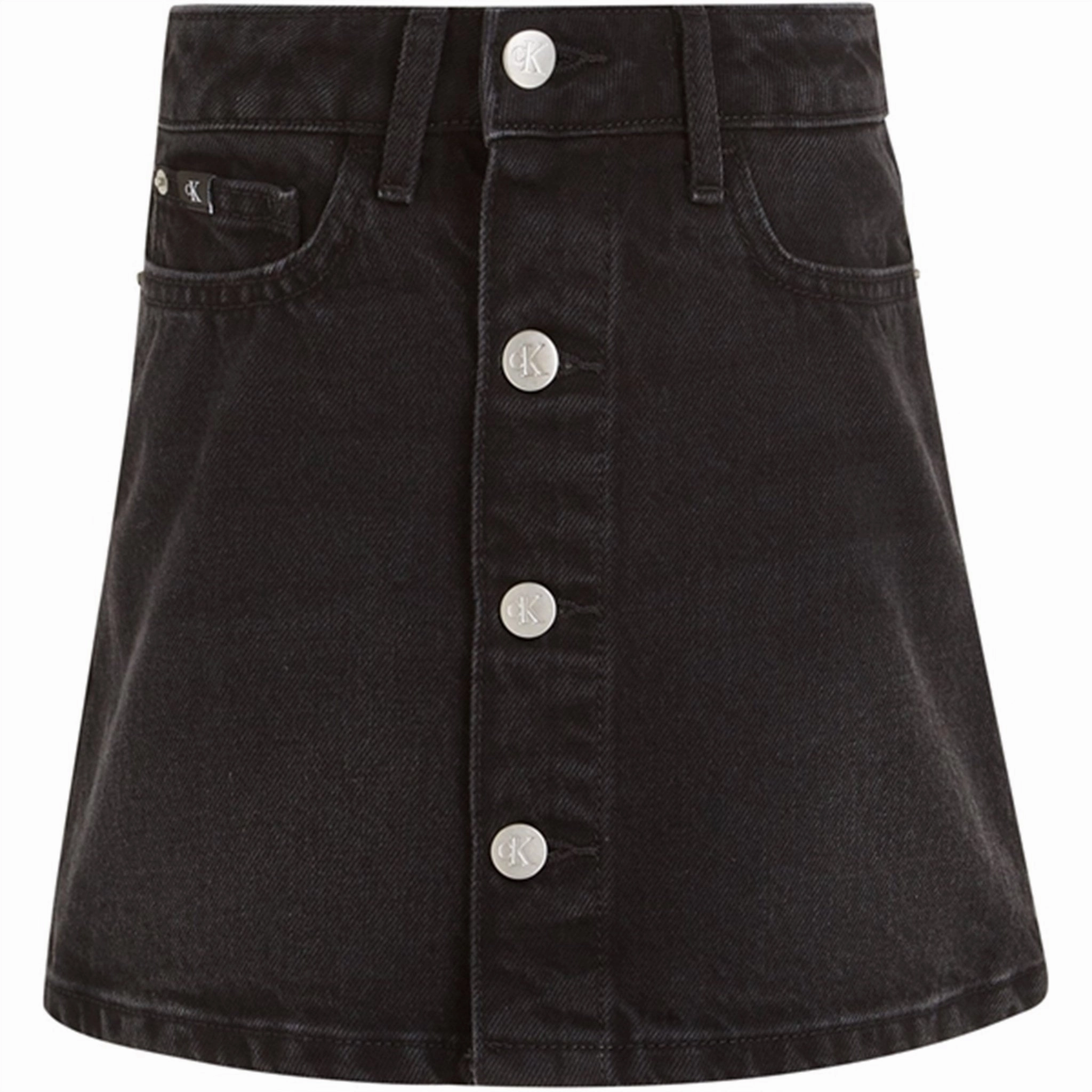 Iconic Brand Calvin Klein Washed Black Denim Button Skirt Washed Black Sustainable