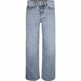 Calvin Klein Wide Leg Pants Salt Pepper Light Futuristic Pristine