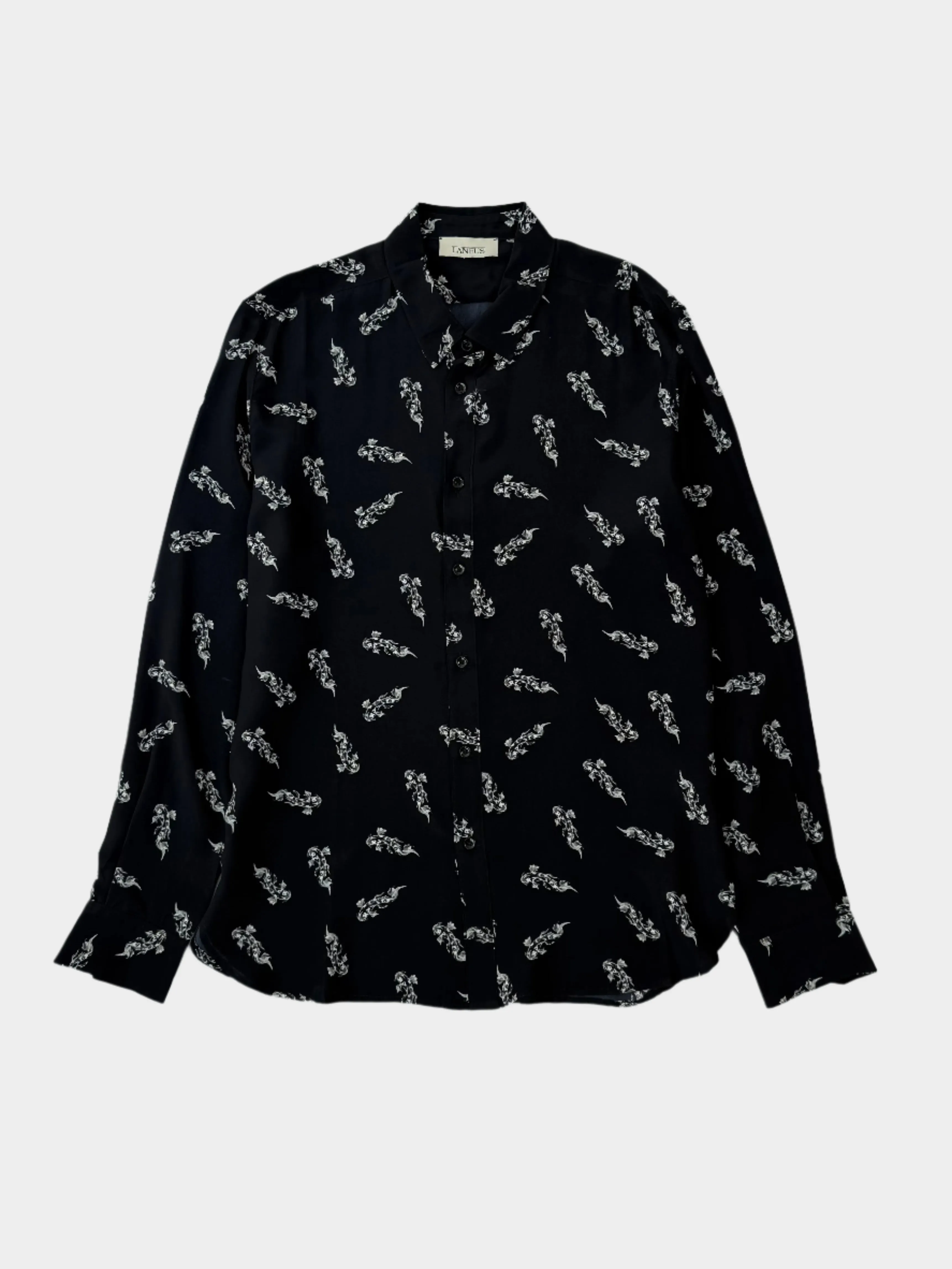 Camicia In Seta Nera Con Stampa Pesci Bianchi suruma in new arrivals online shopping ladies mr price sandals new arrivals womens heeposh new arrivals