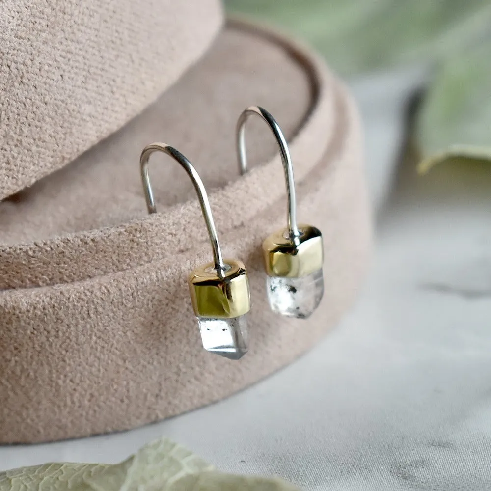 Capped Quartz Drop Earring