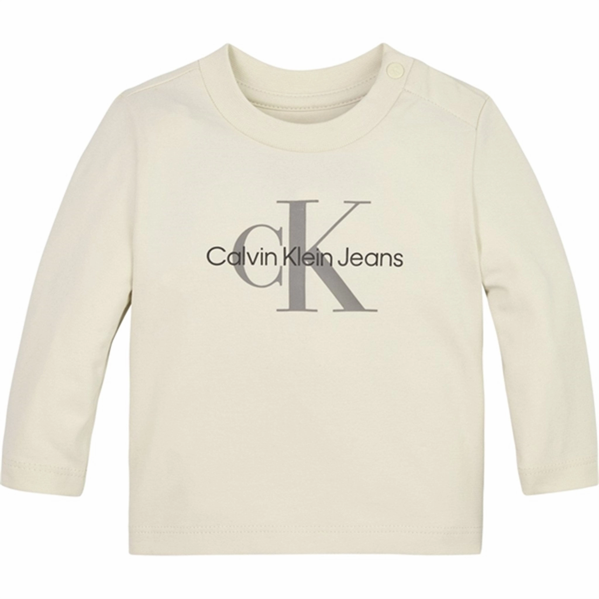 Artisanal Calvin Klein Monogram Blouse Whitecap Gray Charismatic