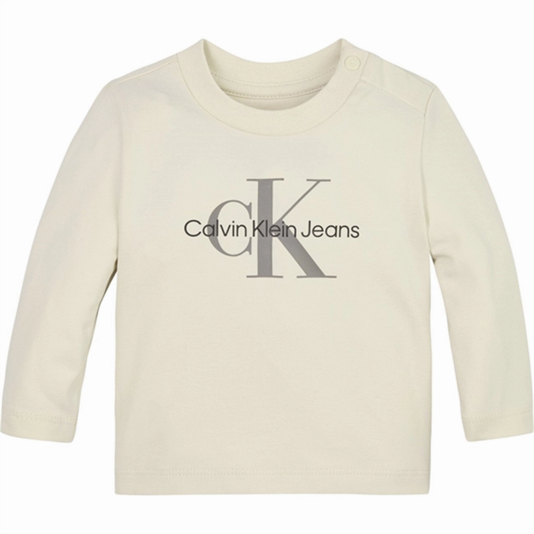 Captivating Calvin Klein Monogram Blouse Whitecap Gray Luxe