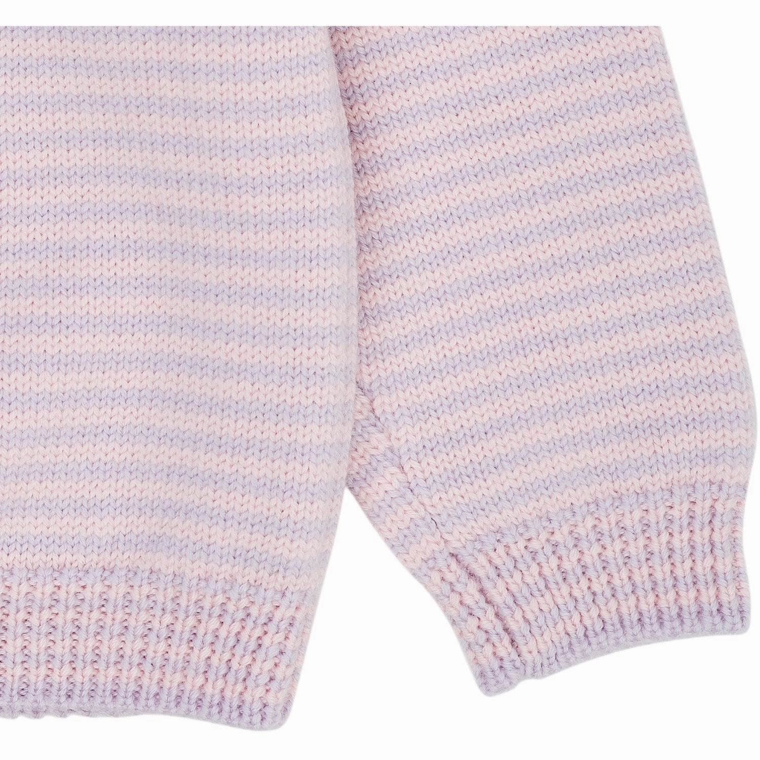 Captivating COPENHAGEN COLORS Lavender/Soft Pink Stripe Merino Striped Blouse W. Collar