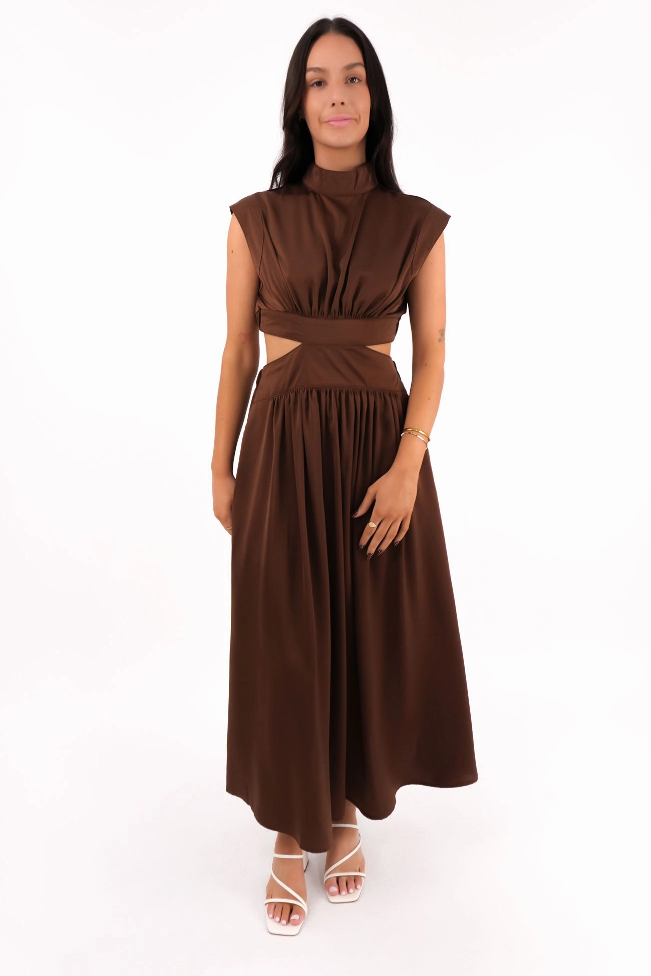 Carmen Maxi Dress Chocolate sale alcohol