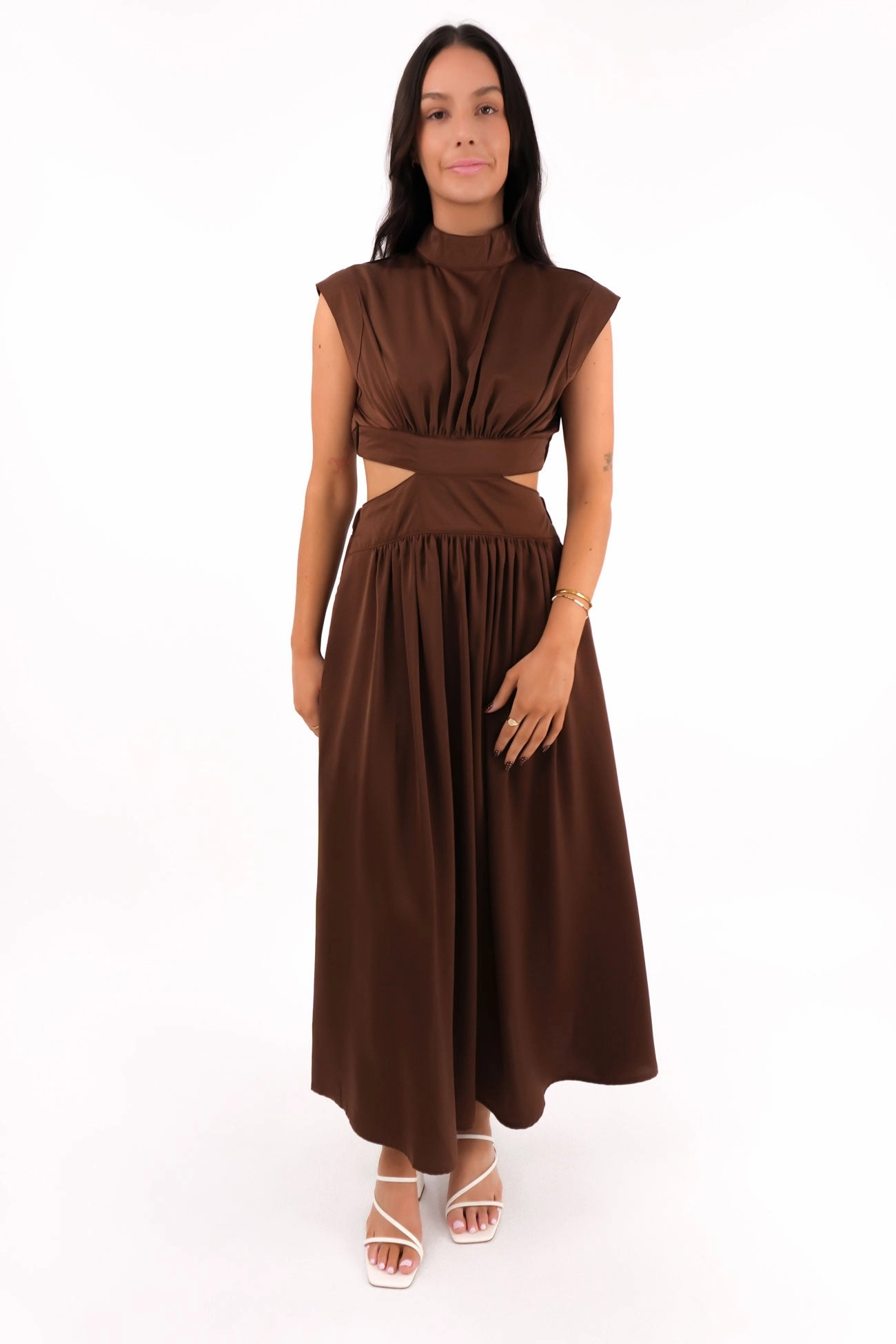 Carmen Maxi Dress Chocolate sale alcohol