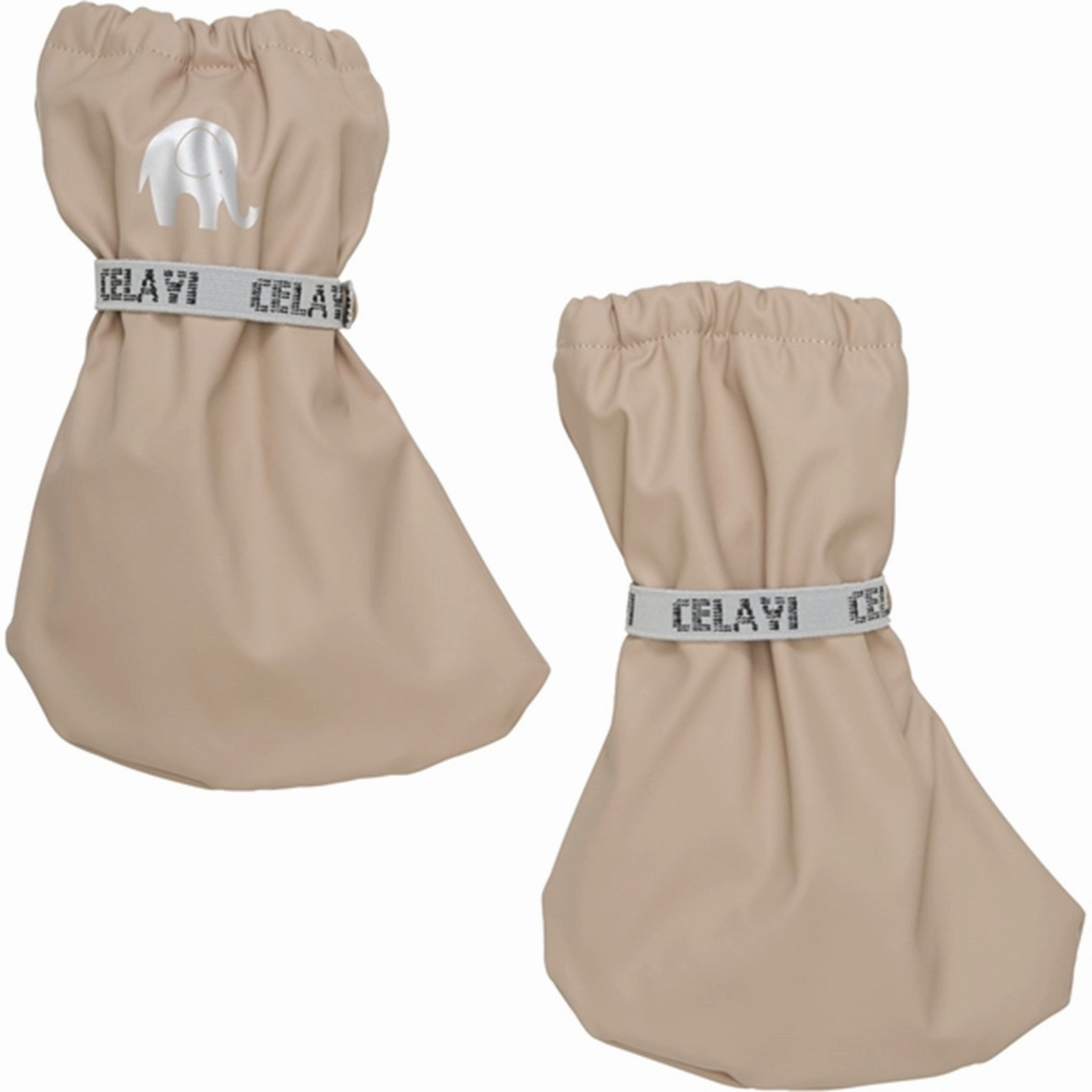CeLaVi Polstret PU-Footies M. Fleece Warm Taupe Leather soles Oxfords
